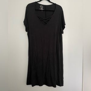 maurices 24/7 lattice neck tshirt dress